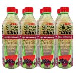 Iberia Aloe Vera Drink with Aloe Pulp and Chia Seeds 16.9 Ounce (Pack of 6) 2 X Watermelon & Acai， 2 x Mango， 2 x Pineapple